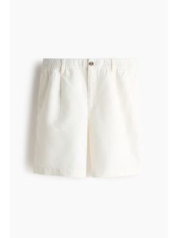 H&M - Men White Relaxed Fit Linen-Blend Shorts