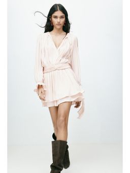 H&M - Women Pink Knot-Detail Draped Dress