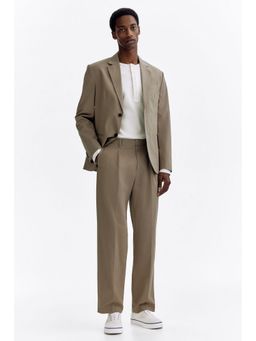 H&M - Men Green Regular Fit Suit Trousers