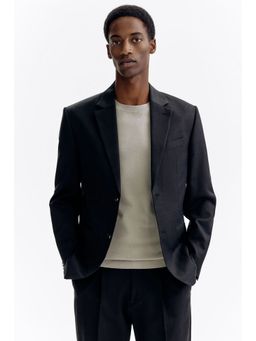 H&M - Men Black Regular Fit Single-Breasted Jacket