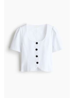H&M - Women White Scoop-Neck Blouse