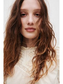 H&M - Women White Pintucked Cotton Top