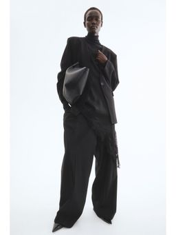 H&M - Women Black Collarless Jersey Blazer