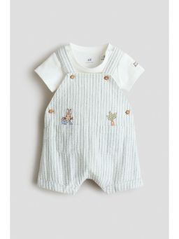 H&M - Boys Blue 2-Piece Cotton Bodysuit and Dungaree