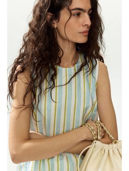 H&M - Women White Sleeveless Peplum Blouse