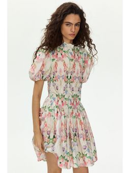 H&M - Women Multi-Color Smocked-Bodice Dress