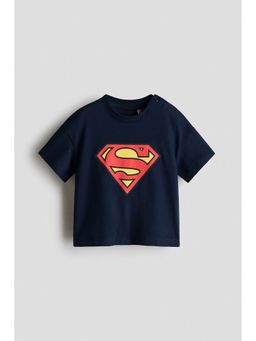 H&M - Boys Blue Printed Cotton T-Shirt