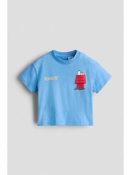 H&M - Boys Blue Printed Cotton T-Shirt