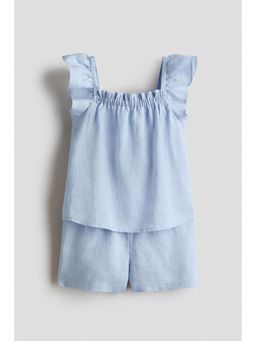 H&M - Girls Blue 2-Piece Linen Set
