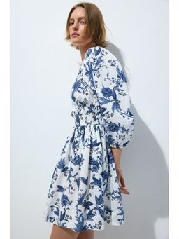 H&M - Women Multi-Color Flared-Skirt Cotton Dress