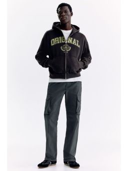 H&M - Men Grey Regular Fit Nylon Cargo Trousers