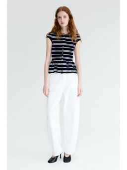 H&M - Women Black Short-Sleeved Peplum Cardigan