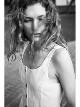 H&M - Women Beige Fitted Waistcoat