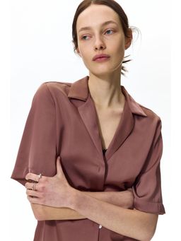 H&M - Women Pink Satin Resort Shirt