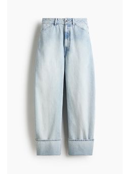 H&M - Women Blue Barrel Leg Regular Waist Jeans