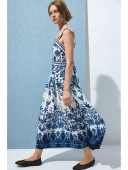 H&M - Women Blue Tie-Detail Dress