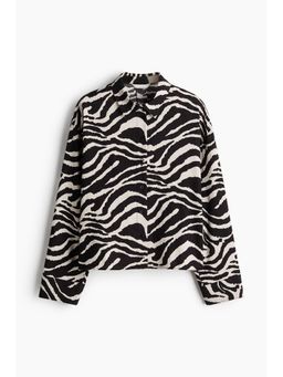 H&M - Women Black Linen-Blend Shirt