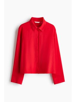 H&M - Women Red Linen-Blend Shirt