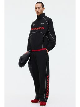 H&M - Men Black Relaxed Fit Printed Track Pants