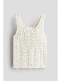 H&M - Girls White Pointelle-Knit Vest Top