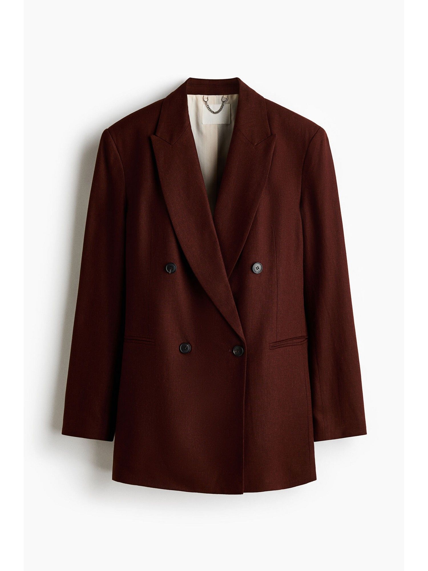 h&m Women Brown Linen-Blend Blazer-picture-41