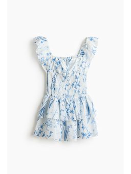 H&M - Women White Smocked-Waist Dress