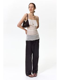 H&M - Women White Pointelle-Knit Strappy Top