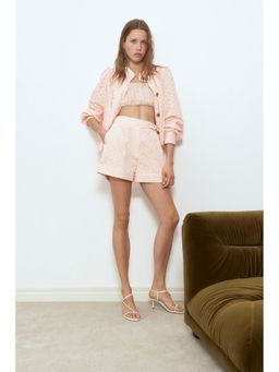 H&M - Women Pink Broderie Anglaise Cotton Shorts