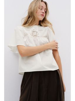 H&M - Women White Broderie-Anglaise Cotton Blouse