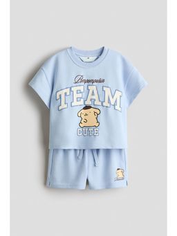 H&M - Girls Blue 2-Piece Printed Set