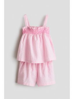 H&M - Girls Pink 2-Piece Linen-Blend Set