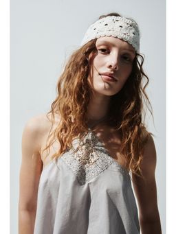 H&M - Women Grey Cotton Halterneck Top