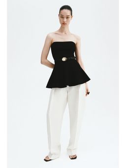 H&M - Women Black Peplum Tube Top