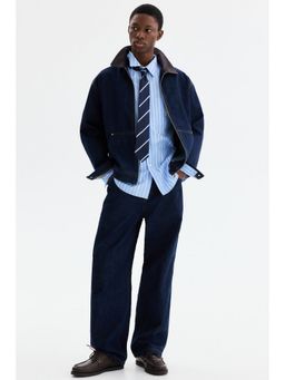 H&M - Men Blue Relaxed Fit Poplin Shirt
