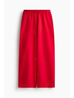 H&M - Women Red Linen-Blend Drawstring Trousers