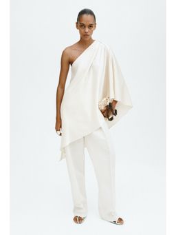 H&M - Women White One-Shoulder Satin Top