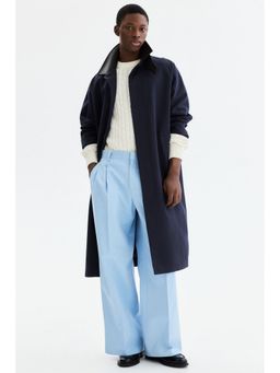 H&M - Men Blue Loose Fit Tailored Trousers