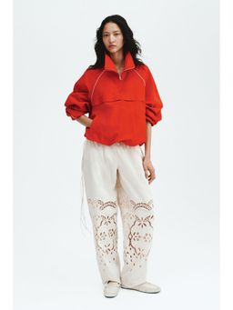 H&M - Women Red Oversized Nylon Popover Jacket