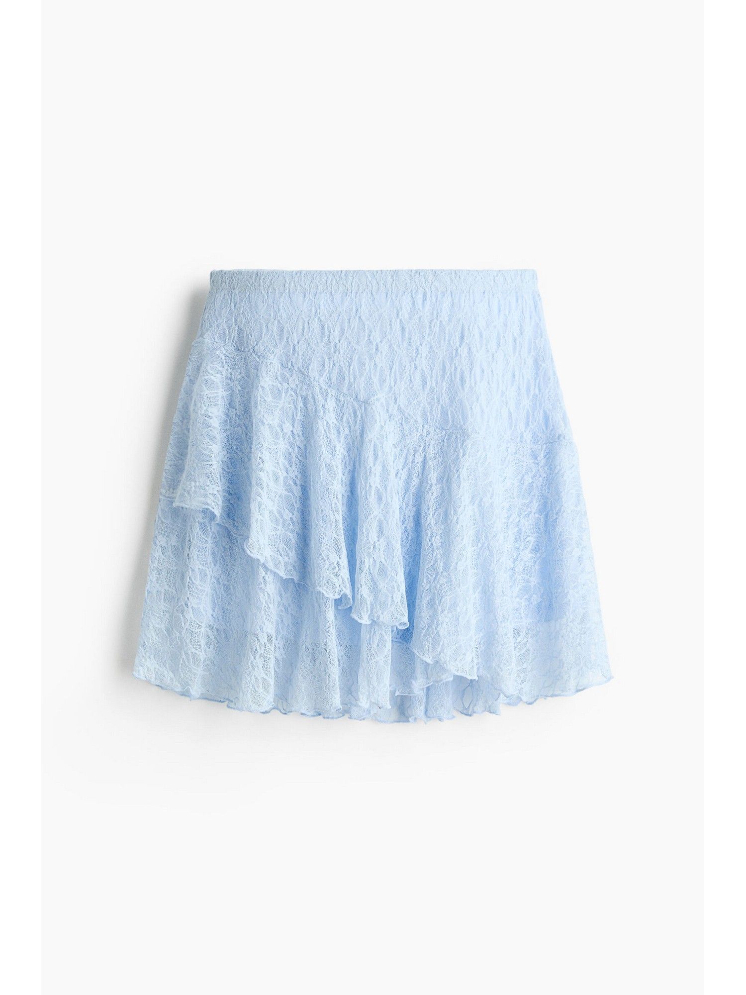 h&m Women Blue Flounced Lace Skirt-picture-10