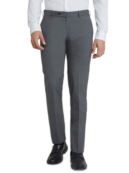 Park Avenue - Men Grey Checks Formal Trouser