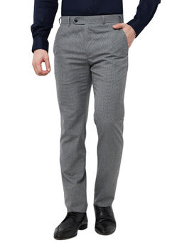 Raymond - Men Grey Checks Formal Trouser