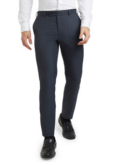 Raymond - Men Blue Stripes Formal Trouser