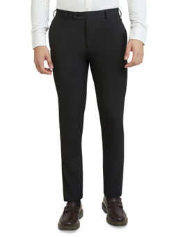 Raymond - Men Black Solid Formal Trouser
