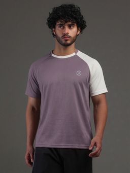 CHKOKKO - Purple Men's Colorblock Gym T-Shirt