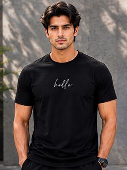 Dpassion - Black Men's Quick Dry Sports Gym Workout Training T-Shirt