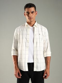 Tommy Hilfiger - White Checked Regular Fit Cotton Shirt