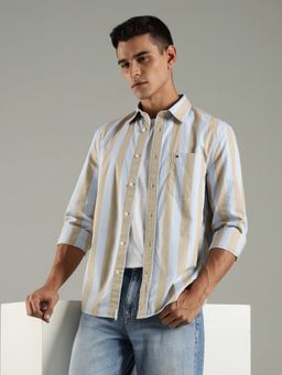 Tommy Hilfiger - Blue Striped Regular Fit Linen Shirt