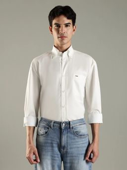Tommy Hilfiger - White Solid Oversized Fit Cotton Shirt