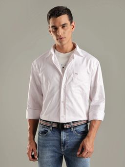 Tommy Hilfiger - Pink Striped Boxy Fit Cotton Shirt