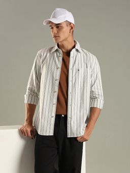 Tommy Hilfiger - White Striped Regular Fit Cotton Shirt